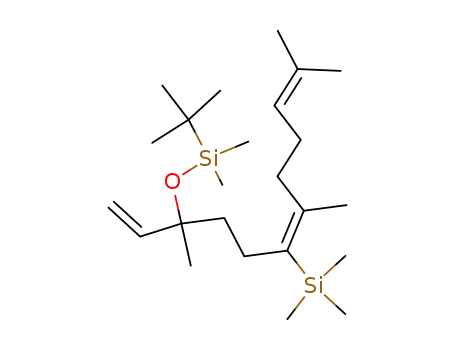 Molecular Structure of 106131-34-4 ((E)-3-(tert-Butyl-dimethyl-silanyloxy)-3,7,11-trimethyl-6-trimethylsilanyl-dodeca-1,6,10-triene)