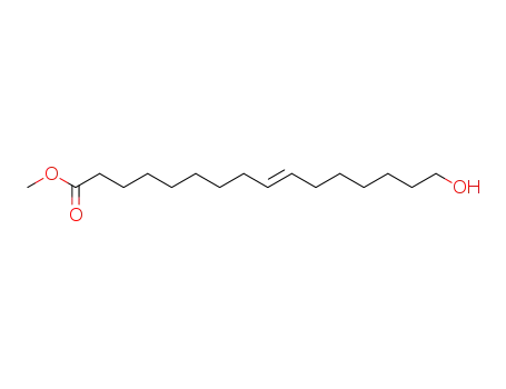 Molecular Structure of 78924-81-9 (9-Hexadecenoic acid, 16-hydroxy-, methyl ester, (9E)-)