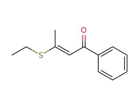 Molecular Structure of 66146-54-1 (2-Buten-1-one, 3-(ethylthio)-1-phenyl-, (E)-)