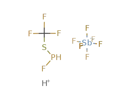 Molecular Structure of 124489-84-5 (fluoro(trifluoromethylsulfenyl)phosphonium SbF<sub>6</sub>)