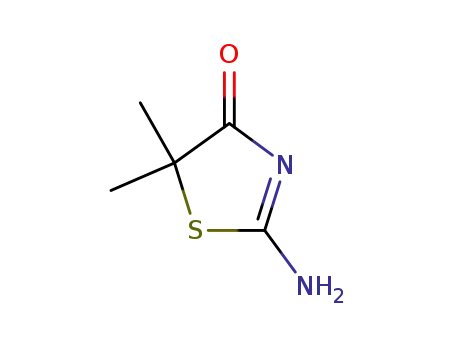 Molecular Structure of 4695-19-6 (2-amino-5,5-dimethyl-1,3-thiazol-4-one)