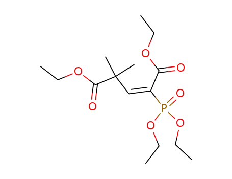 Molecular Structure of 67493-07-6 (2-Pentenedioic acid, 2-(diethoxyphosphinyl)-4,4-dimethyl-, diethyl
ester, (E)-)