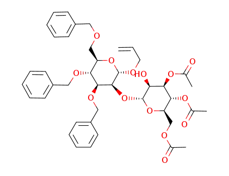 Molecular Structure of 578739-24-9 (allyl-3,4,6-tri-O-acetyl-α-D-mannopyranosyl-(1->2)-3,4,6-tri-O-benzyl-α-D-mannopyranoside)