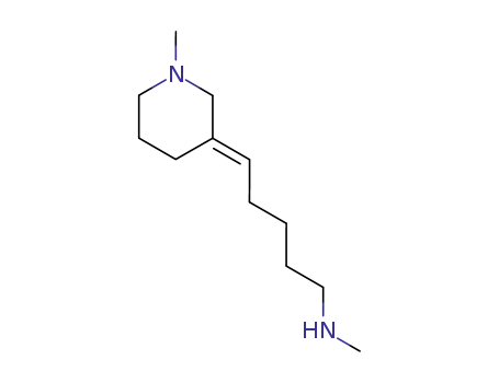 Molecular Structure of 106940-68-5 (1-Methyl-3-(5-methylamino-pentyliden)piperidin)