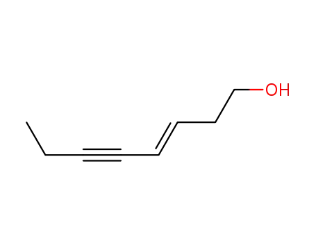 Molecular Structure of 70665-00-8 (E-3-octen-5-yn-1-ol)