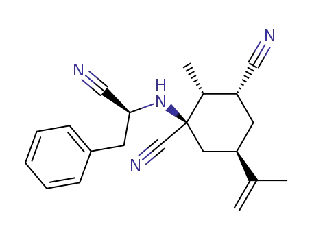 (1R,2R,3R,5R)-1-((S)-1-Cyano-2-phenyl-ethylamino)-5-isopropenyl-2-methyl-cyclohexane-1,3-dicarbonitrile