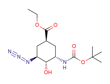 Molecular Structure of 1287204-70-9 ((1S,3S,4S,5S)-ethyl 3-azido-5-(tert-butoxycarbonylamino)-4-hydroxycyclohexanecarboxylate)