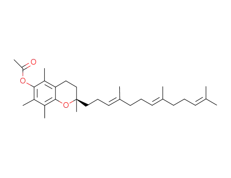 Molecular Structure of 403815-06-5 ((R)-2,5,7,8-tetramethyl-2-((3E,7E)-4,8,12-trimethyltrideca-3,7,11-trien-1-yl)chroman-6-yl acetate)