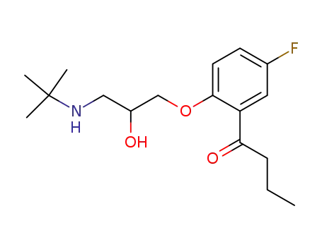 Molecular Structure of 58930-32-8 (2'-[3-(tert-butylamino)-2-hydroxypropoxy]-5'-fluorobutyrophenone)