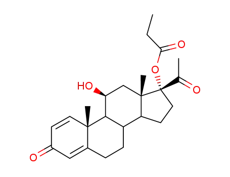 Molecular Structure of 20424-00-4 (11beta,17-dihydroxypregna-1,4-diene-3,20-dione 17-propionate)