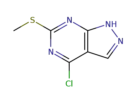 Molecular Structure of 85426-79-5 (4-CHLORO-6-(METHYLTHIO)-1H-PYRAZOLO[3,4-D]PYRIMIDINE)