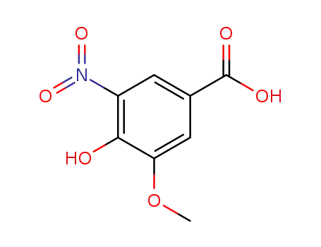 Molecular Structure of 15785-54-3 (4-HYDROXY-3-METHOXY-5-NITROBENZOIC ACID)