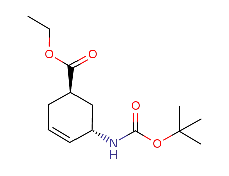 Molecular Structure of 1287204-67-4 (ethyl (5S)-5-((tert-butoxycarbonyl)amino)cyclohex-3-ene-1-carboxylate)