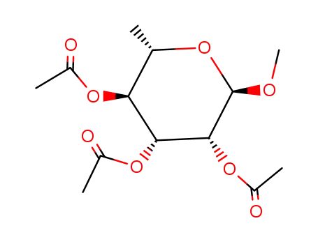 Molecular Structure of 28251-53-8 (Methyl 2-O,3-O,4-O-triacetyl-6-deoxy-α-L-mannopyranoside)