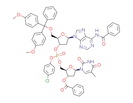 3-O-Benzoyl-P-(4-chlorophenyl)thymidylyl(5.3)-N-benzoyl-5-O-(bis(4-methoxyphenyl)phenylmethyl)-2-deoxyadenosine