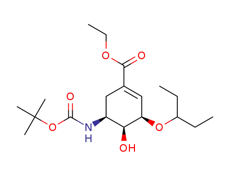 (3R,4S,5S)-5-tert-butoxycarbonylamino-3-(1-ethylpropoxy)-4-hydroxycyclohex-1-enecarboxylic acid ethyl ester