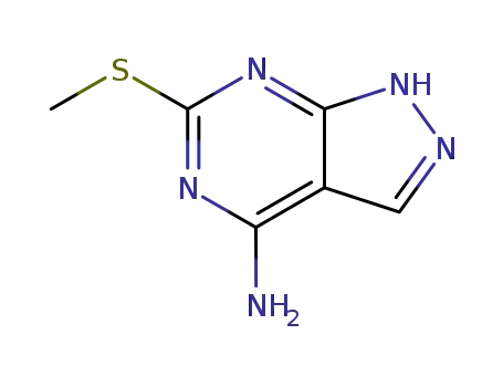 Molecular Structure of 5444-29-1 (3-methylsulfanyl-2,4,8,9-tetrazabicyclo[4.3.0]nona-1,3,5,7-tetraen-5-a mine)