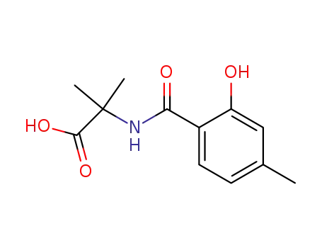 Molecular Structure of 129973-07-5 (Alanine,  N-(2-hydroxy-4-methylbenzoyl)-2-methyl-)
