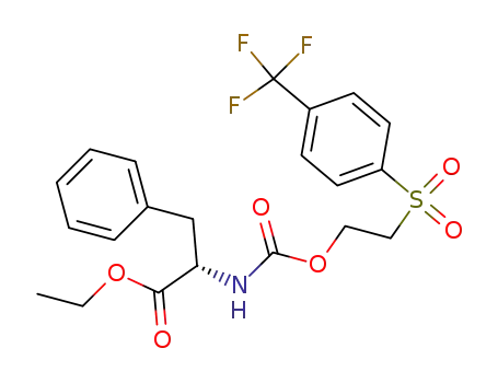 Molecular Structure of 849752-38-1 (L-Phenylalanine,
N-[[2-[[4-(trifluoromethyl)phenyl]sulfonyl]ethoxy]carbonyl]-, ethyl ester)