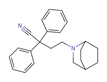 Molecular Structure of 57726-63-3 (2,2-di-phenyl-4-(2-azabicyclo[2. 2. 2]oct-2-yl)butyronitrile)