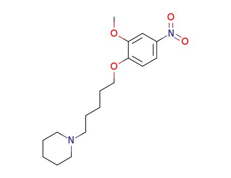 Molecular Structure of 136616-33-6 (Piperidine, 1-[5-(2-methoxy-4-nitrophenoxy)pentyl]-)