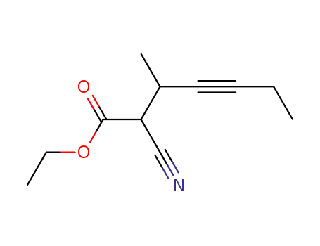 Molecular Structure of 61791-94-4 (ethyl 2-cyano-3-methylhept-4-ynoate)
