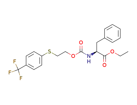 Molecular Structure of 849752-36-9 (L-Phenylalanine, N-[[2-[[4-(trifluoromethyl)phenyl]thio]ethoxy]carbonyl]-,
ethyl ester)