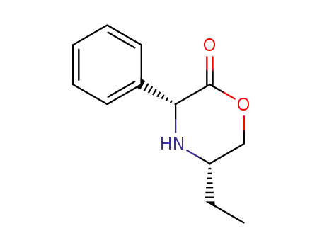 Molecular Structure of 157985-09-6 ((-)-(3R,5S)-5-ethyl-3-phenylmorpholin-2-one)