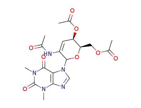 1H-Purine-2,6-dione,7-[4,6-di-O-acetyl-2-(acetylamino)-2,3-dideoxy-a-D-threo-hex-2-enopyranosyl]-3,7-dihydro-1,3-dimethyl-(9CI) cas  80035-40-1