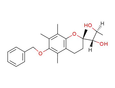 Molecular Structure of 82299-59-0 ((1S,2S)-1-((S)-6-Benzyloxy-2,5,7,8-tetramethyl-chroman-2-yl)-propane-1,2-diol)