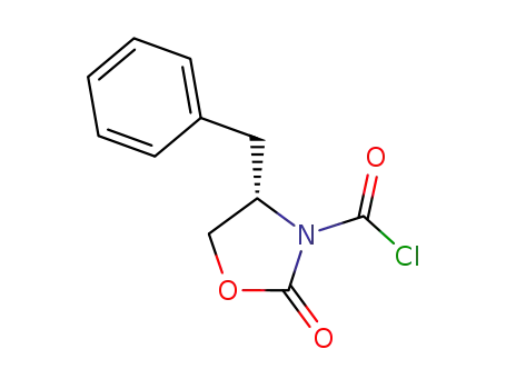 Molecular Structure of 139149-49-8 (3-Oxazolidinecarbonyl chloride, 2-oxo-4-(phenylmethyl)-, (S)-)