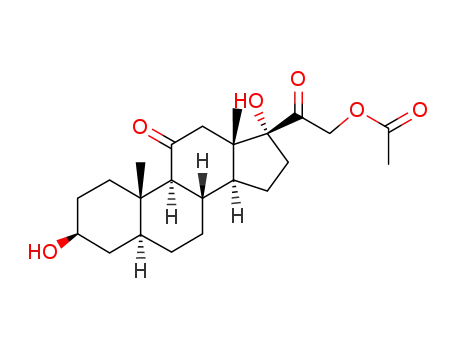 Molecular Structure of 1856-12-8 ((3beta,5alpha)-3,17-dihydroxy-11,20-dioxopregnan-21-yl acetate)