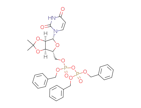 Molecular Structure of 121965-01-3 (<i>O</i><sup>2'<sub>,<i>O</i></sub>3'<sub>-isopropylidene-<i>O</i></sub>5'</sup>-(tris-benzyloxy-diphosphoryl)-uridine)