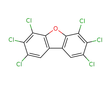 Molecular Structure of 60851-34-5 (2,3,4,6,7,8-Hexachlorodibenzofuran)