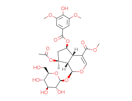 Molecular Structure of 86450-76-2 (6-O-syringyl-8-O-acetyl shanzhiside methyl ester)