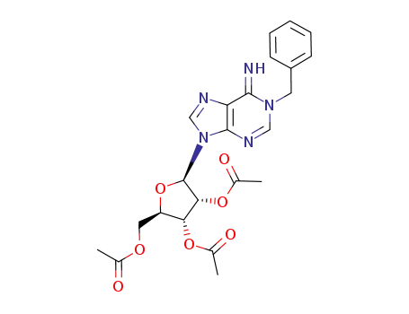 Molecular Structure of 866325-38-4 (1-N-benzyl-2',3',5'-tri-O-acetyladenosine)