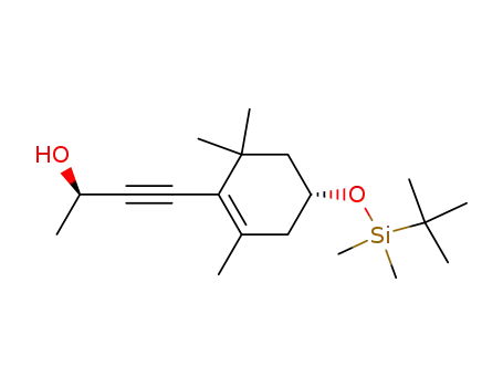Molecular Structure of 322474-92-0 ((R)-4-[(R)-4-(tert-Butyl-dimethyl-silanyloxy)-2,6,6-trimethyl-cyclohex-1-enyl]-but-3-yn-2-ol)