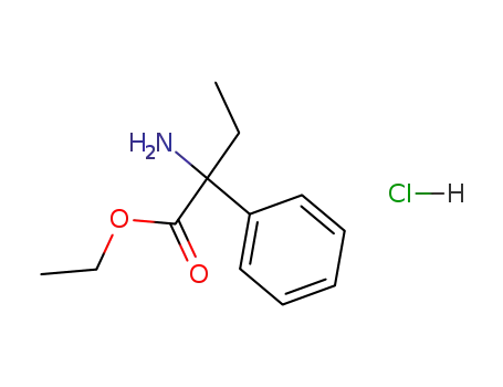 Molecular Structure of 27856-08-2 (ethyl 2-amino-2-phenylbutanoate hydrochloride)