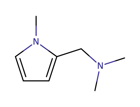 Molecular Structure of 56139-76-5 (DIMETHYL-(1-METHYL-1H-PYRROL-2-YLMETHYL)-AMINE)