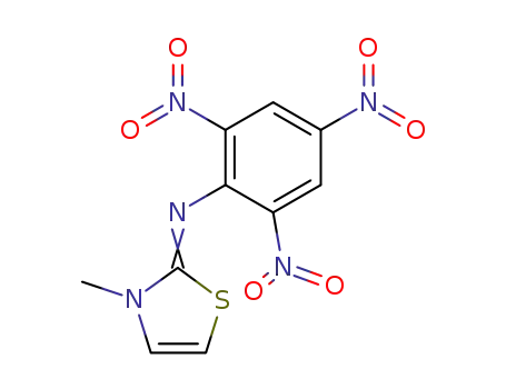 Molecular Structure of 132666-77-4 ([3-Methyl-3H-thiazol-(2Z)-ylidene]-(2,4,6-trinitro-phenyl)-amine)