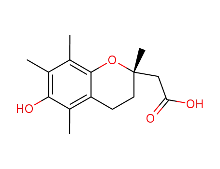 Molecular Structure of 53730-39-5 (2H-1-Benzopyran-2-acetic acid,
3,4-dihydro-6-hydroxy-2,5,7,8-tetramethyl-, (S)-)