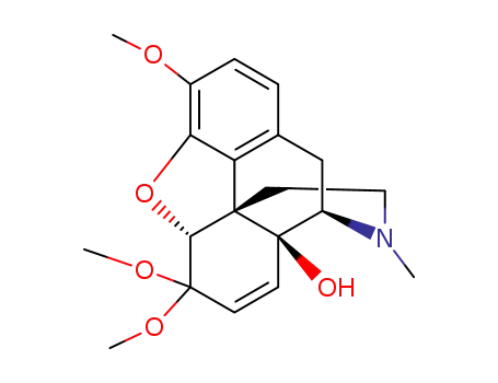 Molecular Structure of 40135-51-1 (4,5α-epoxy-3,6,6-trimethoxy-17-methyl-morphin-7-en-14β-ol)