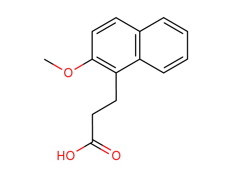 Molecular Structure of 34225-11-1 (3-(2-Methoxy-1-naphthyl)propionic acid, 96%)