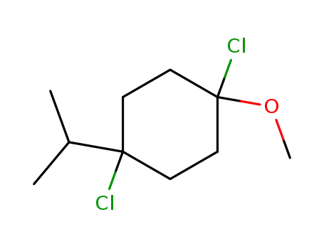 Molecular Structure of 113580-90-8 (Cyclohexane, 1,4-dichloro-1-methoxy-4-(1-methylethyl)-, cis-)