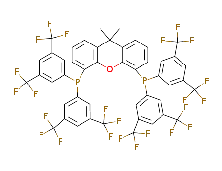 Molecular Structure of 594815-59-5 (Phosphine,
(9,9-dimethyl-9H-xanthene-4,5-diyl)bis[bis[3,5-bis(trifluoromethyl)phenyl
]-)
