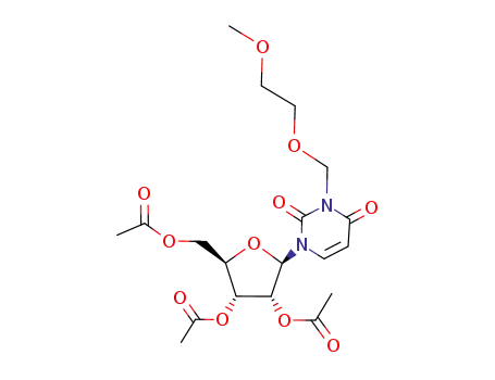 Molecular Structure of 89257-62-5 (Uridine, 3-[(2-methoxyethoxy)methyl]-, 2',3',5'-triacetate)