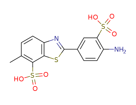 2-(4-amino-3-sulfophenyl)-6-methylbenzo[d]thiazole-7-sulfonic acid