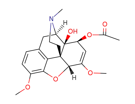 Molecular Structure of 65012-43-3 (8β-acetoxy-4,5α-epoxy-3,6-dimethoxy-17-methyl-morphin-6-en-14-ol)