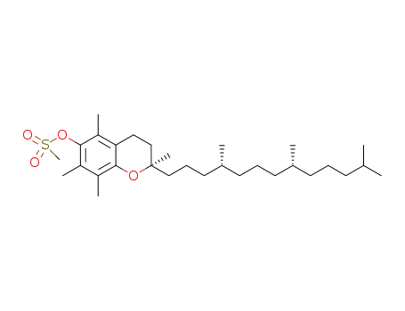 Molecular Structure of 1261156-27-7 (2-(4,8,12-trimethyltridecyl)-2,5,7,8-tetramethyl-chroman-6-ylmethanesulfonate)