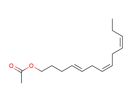 Molecular Structure of 61810-56-8 ((Z,E,Z)-trideca-4,7,10-trien-1-yl acetate)